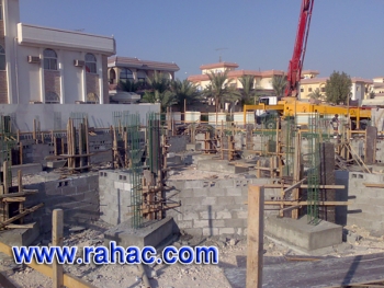 اعمال صب خرسانة رقاب الاعمدة 