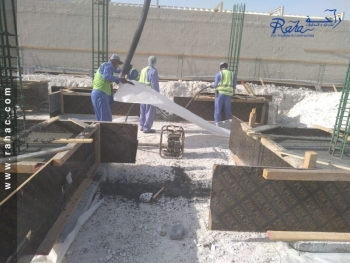 أعمال صب خرسانة القواعد