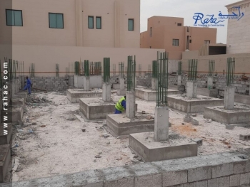 أعمال صب خرسانة القواعد 2